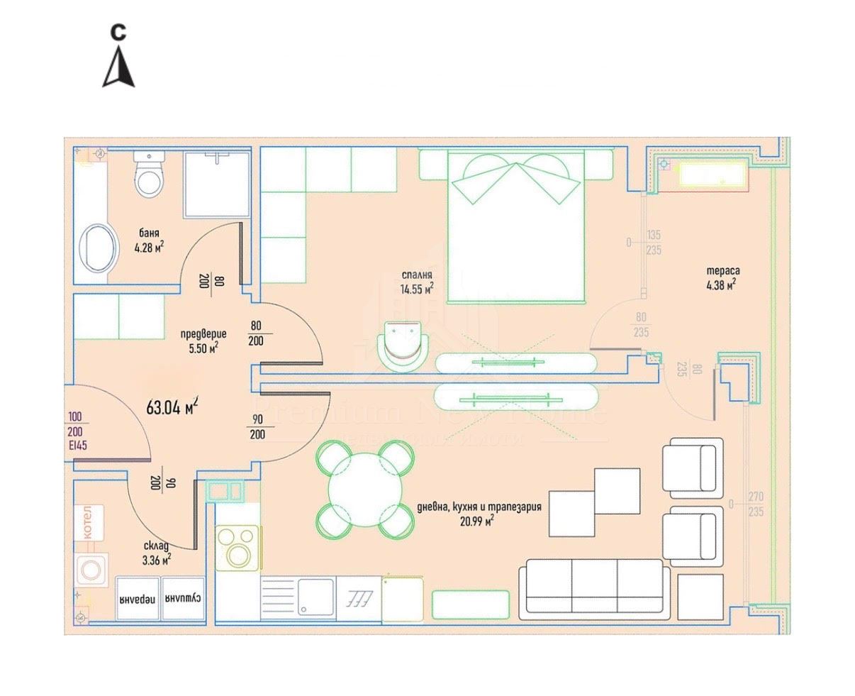 2-bedroom - Sofia, Malinova Dolina-0 2-стаен - София, Малинова Долина - 0